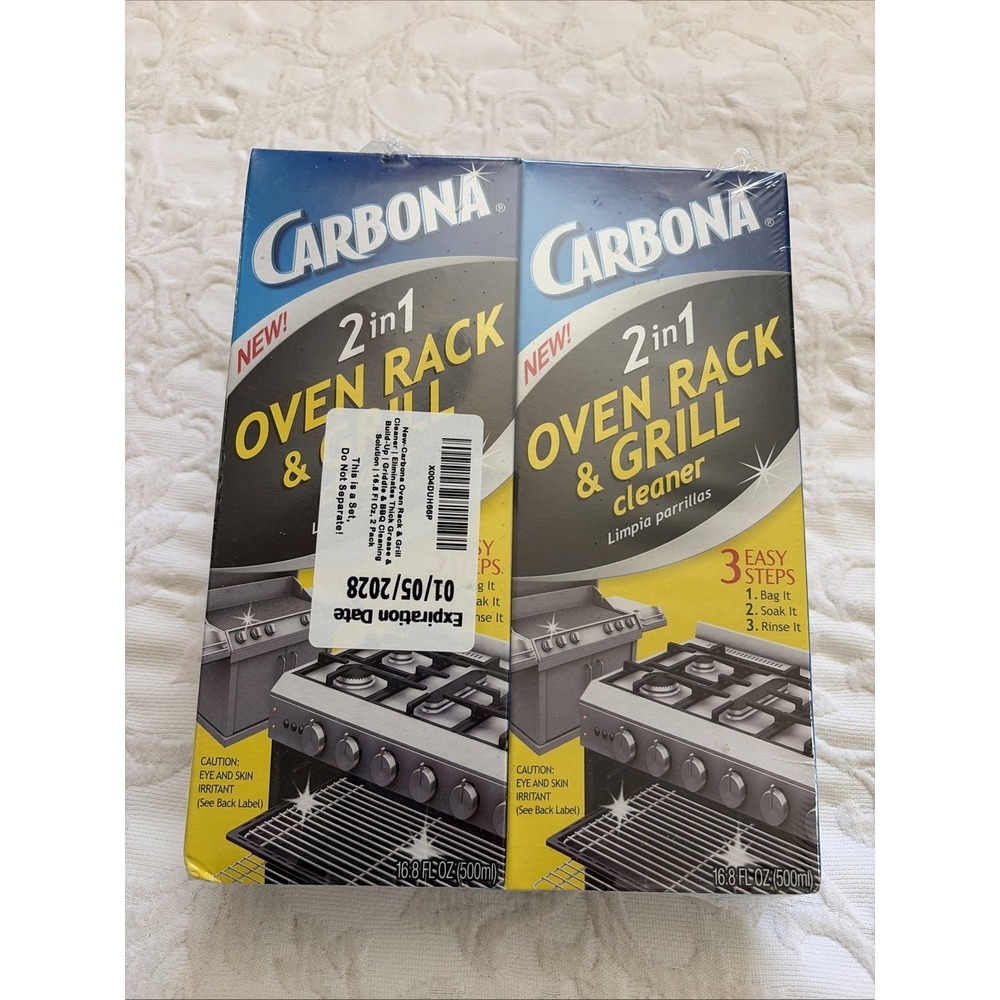 Lot Of 2 Carbona 2-in-1 Oven Rack Grill Cleaner 16.8 oz New In Box Exp 1/5/28